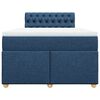 vidaXL Boxspring met matras stof blauw 120x200 cm