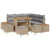vidaXL Tuinbankenset met kussen 9 pcs Beige en Licht Grijs