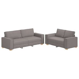 vidaXL 2-delige Loungeset met kussens stof taupe