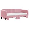 vidaXL Slaapbank onderschuifbed en matrassen 80x200 cm fluweel roze