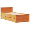 vidaXL Bedframe met hoofdbord zonder matras hout wasbruin 75x190 cm