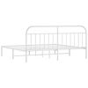 vidaXL Bedframe met hoofdbord metaal wit 193x203 cm