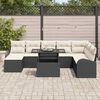 vidaXL Tuin Sofa Set met kussen 9 pcs Zwart en cr&egrave;me