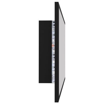 vidaXL Badkamerspiegel LED 80x8,5x37 cm spaanplaat zwart