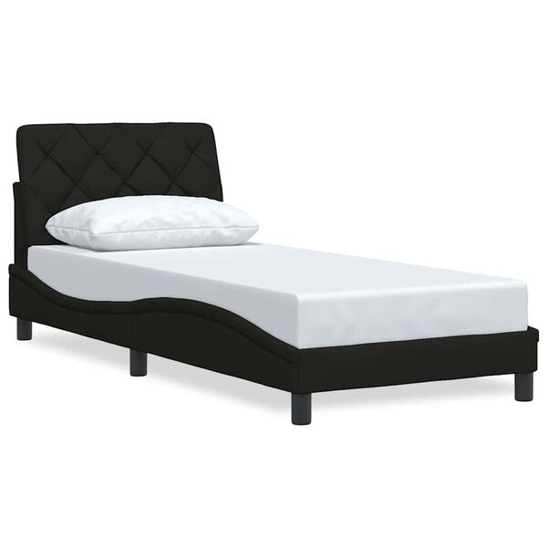 vidaXL Bedframe zonder matras 90x200 cm stof zwart
