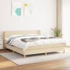 vidaXL Boxspring met matras stof cr&egrave;mekleurig 180x200 cm