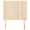 vidaXL Hoofdbord cr&egrave;me 100x5x118/128 cm stof
