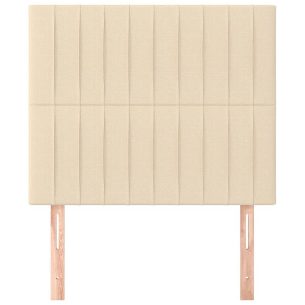 vidaXL Hoofdbord cr&egrave;me 100x5x118/128 cm stof