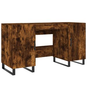 vidaXL Bureau 140x50x75 cm bewerkt hout gerookt eikenkleurig