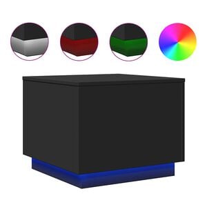 vidaXL Salontafel met LED-verlichting 50x50x40 cm zwart