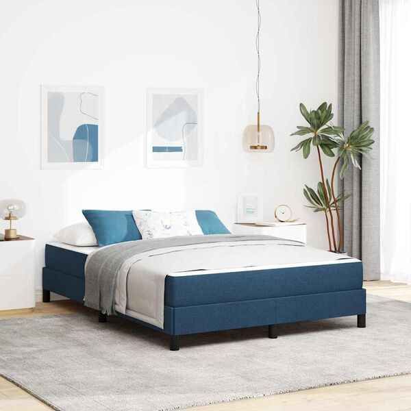 vidaXL Boxspringbed met matras Blauw 160 x 200 cm Stof