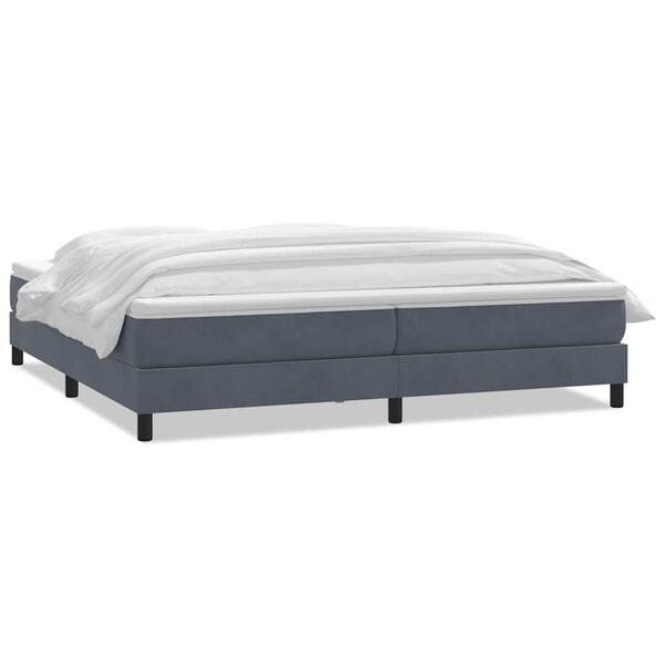vidaXL Boxspring met matras fluweel donkergrijs 180x210 cm