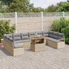 vidaXL Tuin Sofa Set met kussen met kussen 11 pcs Beige en Grijs