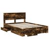 vidaXL Bedframe met hoofdeinde Gerookt eiken 140 x 190 cm Bewerkt hout
