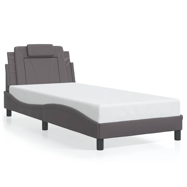 vidaXL Bedframe "Viana" zonder matras kunstleer grijs 80x200 cm