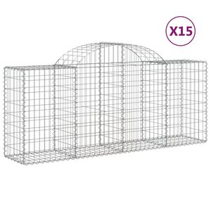 vidaXL Schanskorven 15 st gewelfd 200x50x80/100 cm ijzer