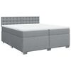 vidaXL Boxspring met matras stof lichtgrijs 200x200 cm