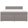 vidaXL Boxspring met matras stof taupe 180x200 cm