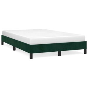 vidaXL Bedframe zonder matras 120x190 cm fluweel donkergroen