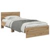 vidaXL Bedframe met hoofdeinde Artisan Eiken 90 x 190 cm Bewerkt hout