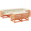 vidaXL 7-delige Loungeset met kussens massief grenenhout wasbruin