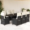 vidaXL 9-delige Tuinset poly rattan zwart