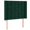 vidaXL Hoofdbord met randen 93x16x118/128 cm fluweel donkergroen