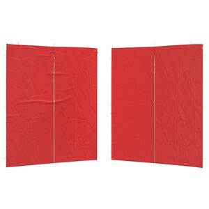 vidaXL Party Tent Zijwand 2 st 200 x 195 cm Rood PE en staal
