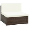 vidaXL 6-delige Loungeset met kussens poly rattan bruin