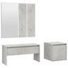vidaXL Garderobe set bewerkt hout betongrijs
