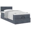 vidaXL Ottoman bed met matras 90x200cm fluweel donkergrijs