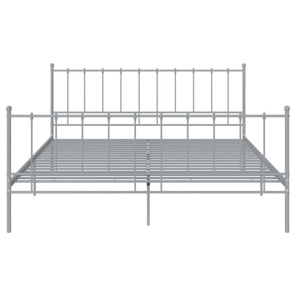 vidaXL Bedframe metaal grijs 200x200 cm