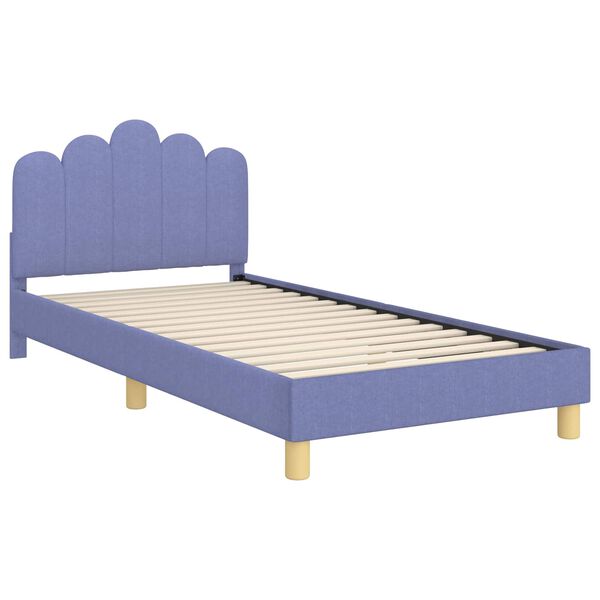 vidaXL Peuterbedframe met hoofdbord Jeans Blauw 80 x 200 cm Stof