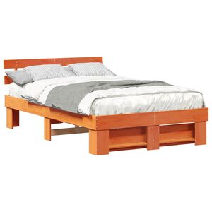 vidaXL Bedframe Wasbruin 140 x 190 cm Massief grenenhout