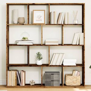vidaXL Boekenkast 132x29x141,5 cm bewerkt hout oud houtkleurig