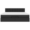 vidaXL Ottoman bed met matras 160x200cm kunstleer zwart