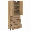 vidaXL Hoge kast met lade Artisan Eiken 69,5 x 34 x 180 cm