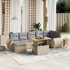 vidaXL 8-delige Loungeset met kussens poly rattan beige