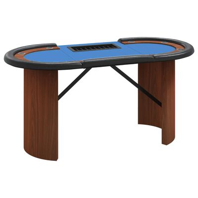 vidaXL Pokertafel voor 10 spelers met fichebak 160x80x75 cm blauw