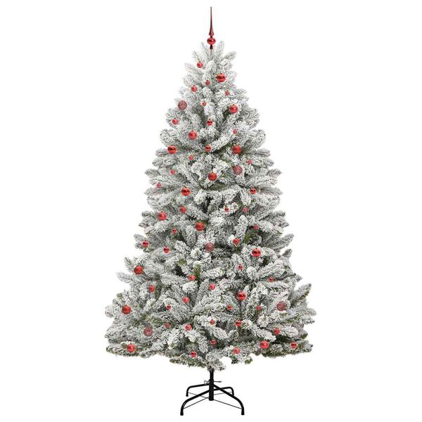 vidaXL Kunstkerstboom met 300 LED Groen en Wit 270 cm PVC en Metaal