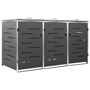 vidaXL Containerberging driedubbel 207x77,5x115 cm roestvrij staal
