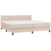 vidaXL Boxspring met matras en LED kunstleer cappuccinokleur 200x200cm