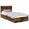 vidaXL Opslag bed met lade Gerookt eiken 100 x 200 cm Bewerkt hout