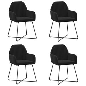 vidaXL Eettafelstoelen 4 st fluweel Zwart 55 x 50 x 84 cm