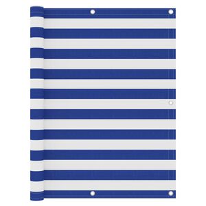 vidaXL Balkonscherm 120x500 cm oxford stof wit en blauw