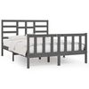 vidaXL Bedframe massief hout grijs 150x200 cm