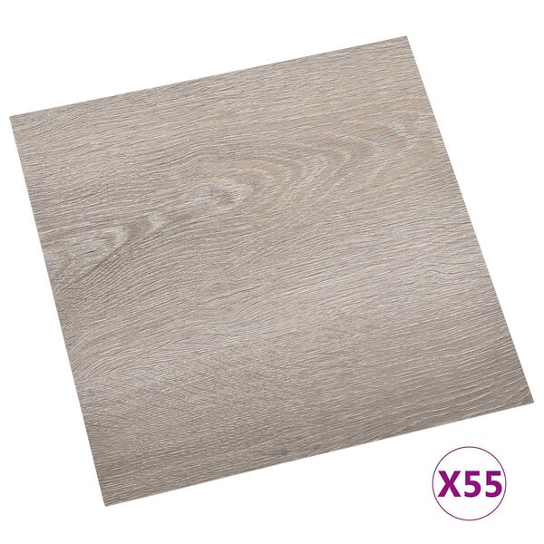 vidaXL Vloerplanken 55 pcs Taupe 5,11 m&sup2; PVC