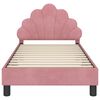vidaXL Bedframe voor kinderen met hoofdbord Roze 80 x 160 cm Fluweel