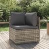 vidaXL Tuinhoekbank met kussen 57x57x56 cm poly rattan grijs