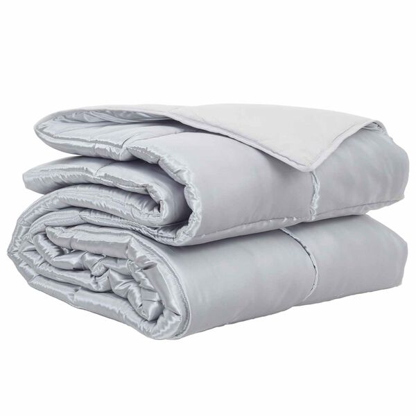 vidaXL Vol jaar dekbed Zilver 135 x 220 cm Satijn en Microfiber